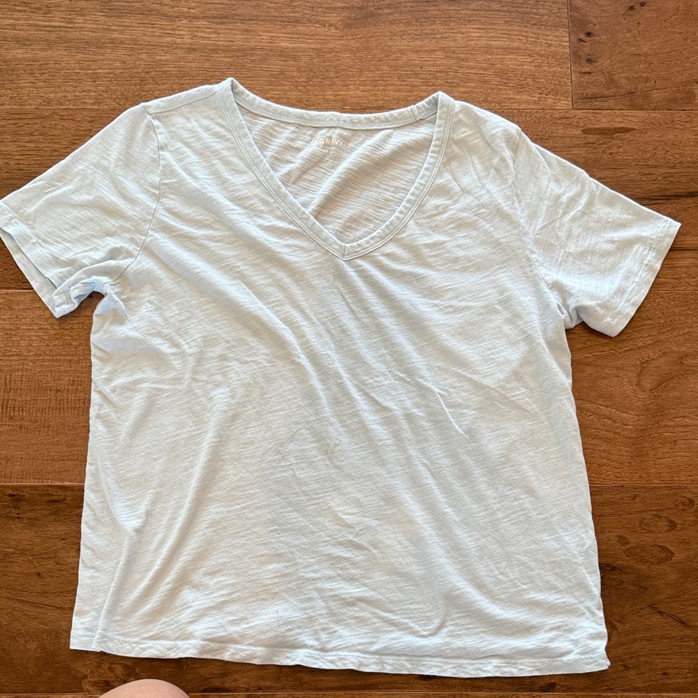 Old Navy Light Blue V-Neck Tee